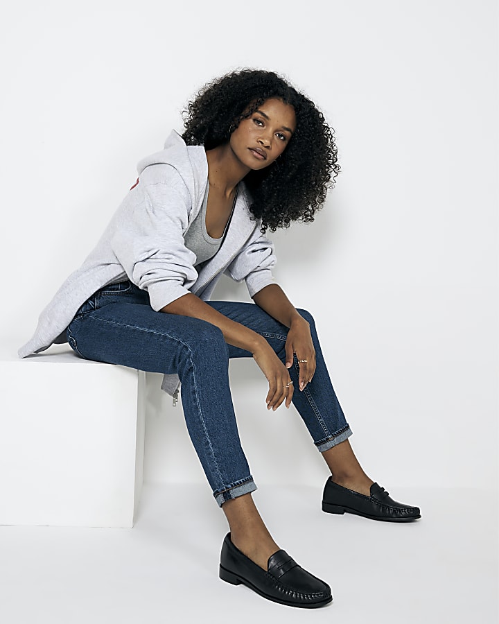 Blue Dark High waisted bum Sculpt Mom Jeans