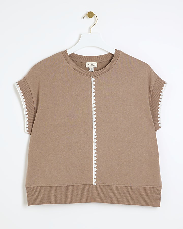 Brown Whipstitch Tank Top