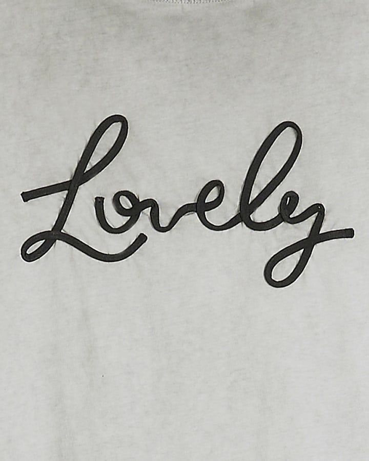 Grey Lovely script t-shirt