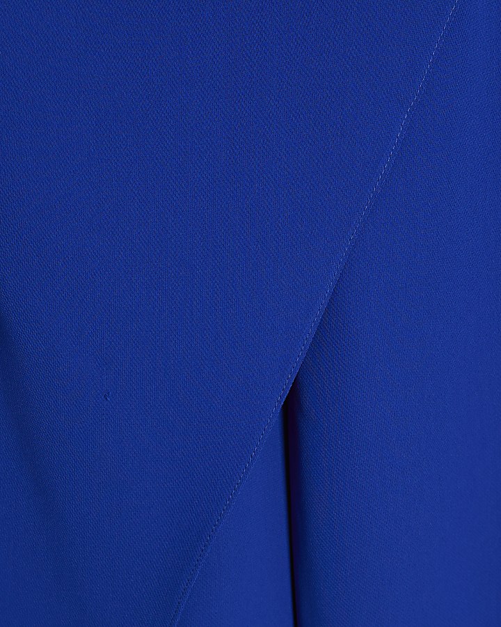 Blue overlay one shoulder jumpsuit