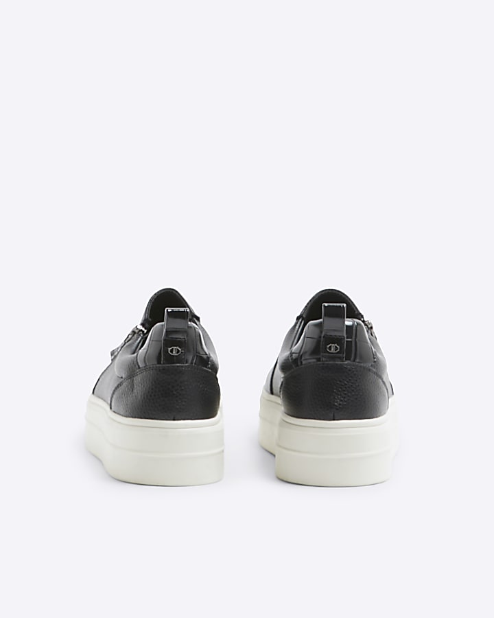 Black Zip Platform Trainers