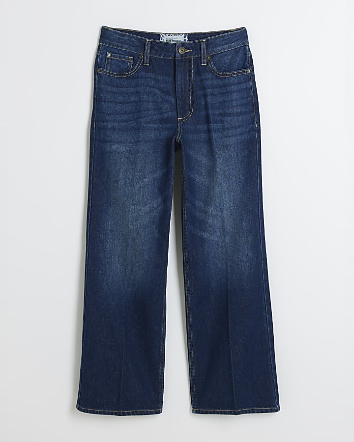 Petite Blue Denim Relaxed Straight Jeans