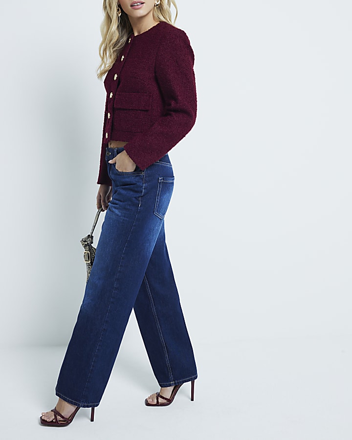 Petite Blue Denim Relaxed Straight Jeans