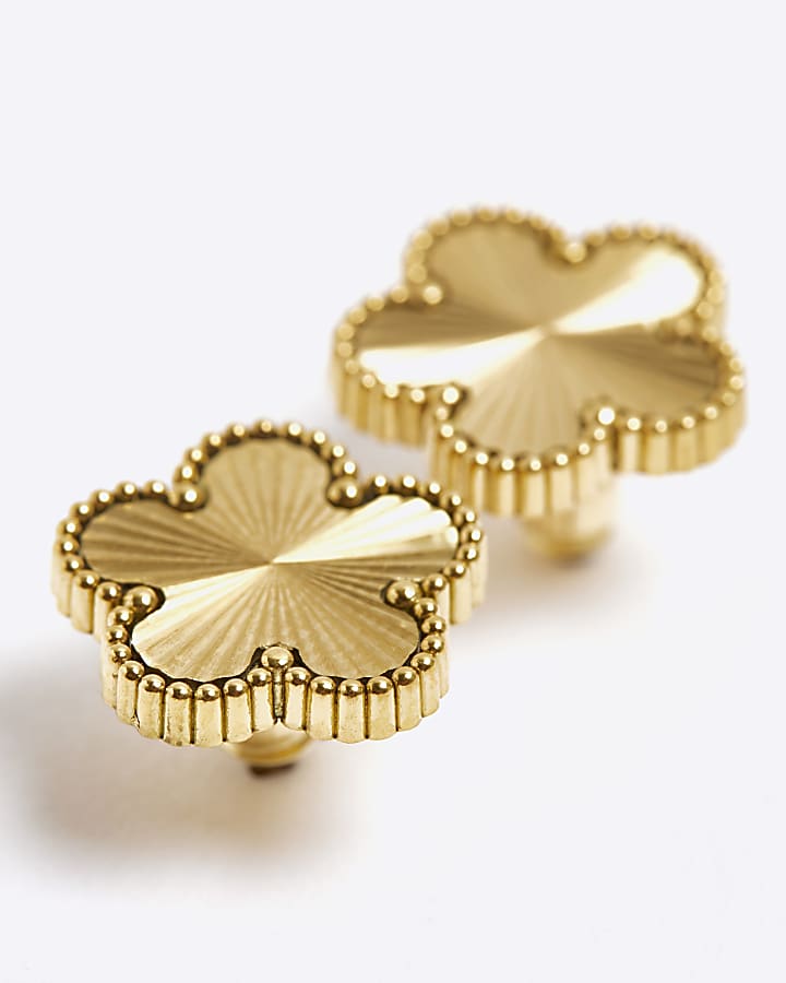 Gold Flower Stud Earrings