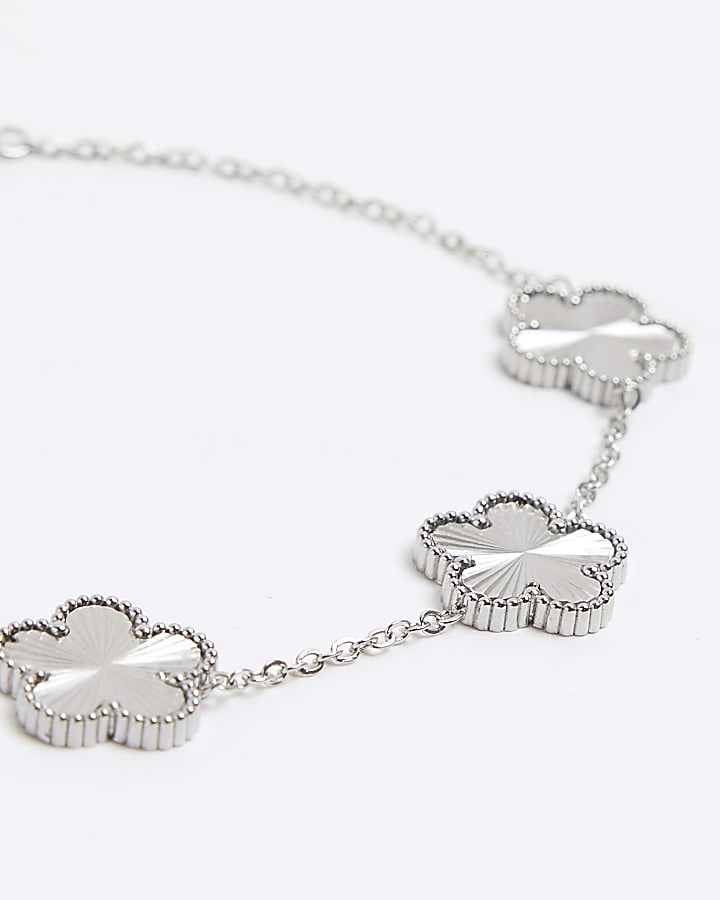 Silver Stainless Steel flower bracelet