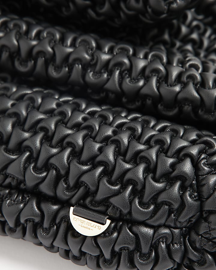 Black textured knot tote bag