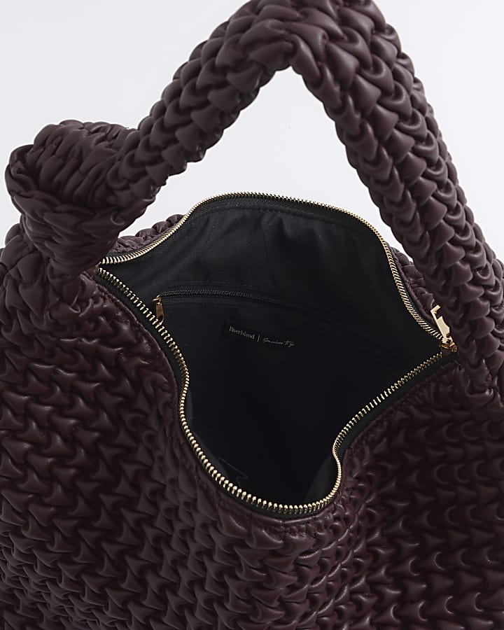 Red textured Knot Tote Bag