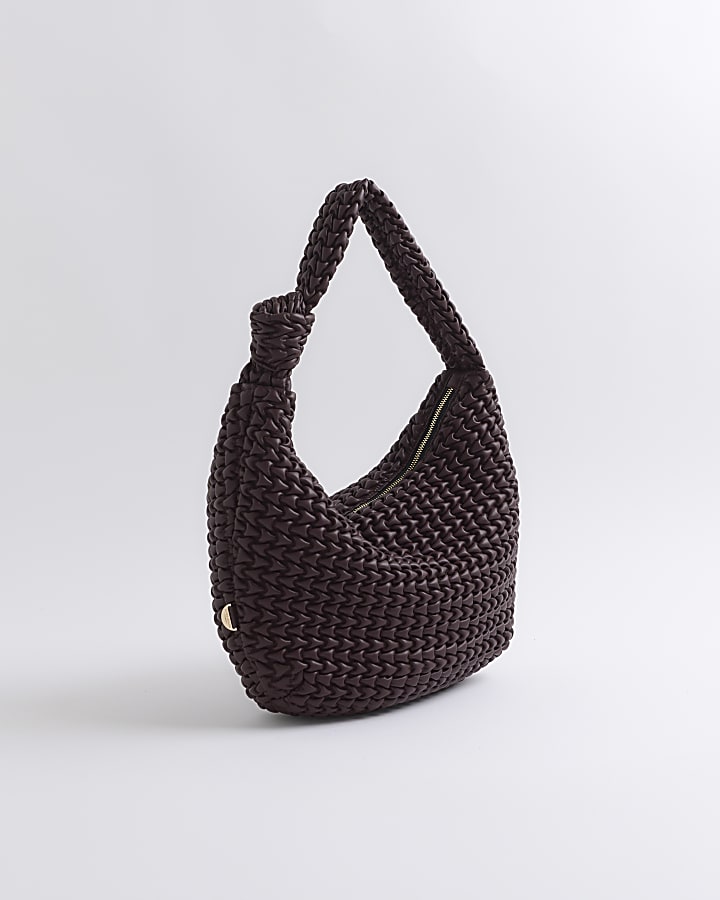 Red textured Knot Tote Bag