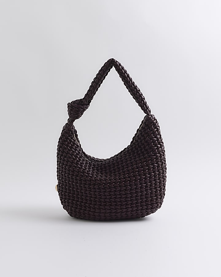 Red textured Knot Tote Bag