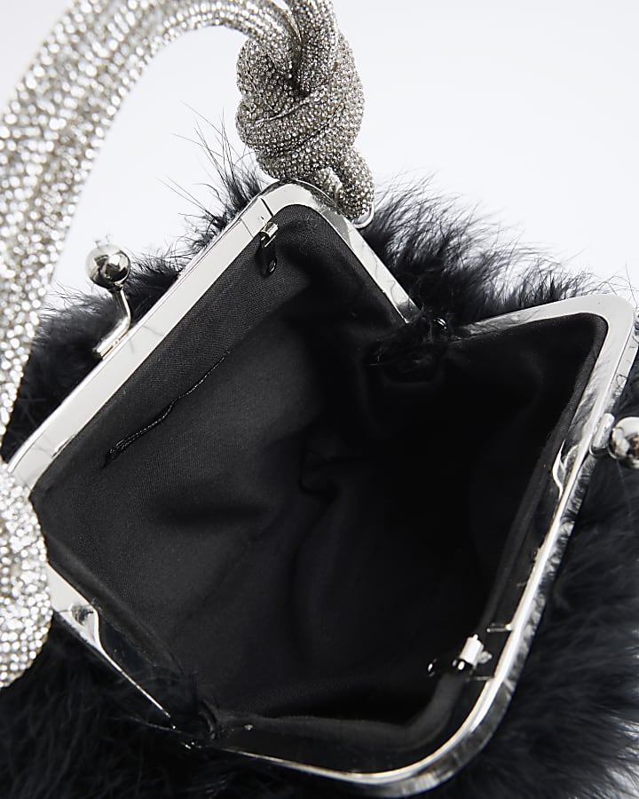 Black Feather Cross Body Bag