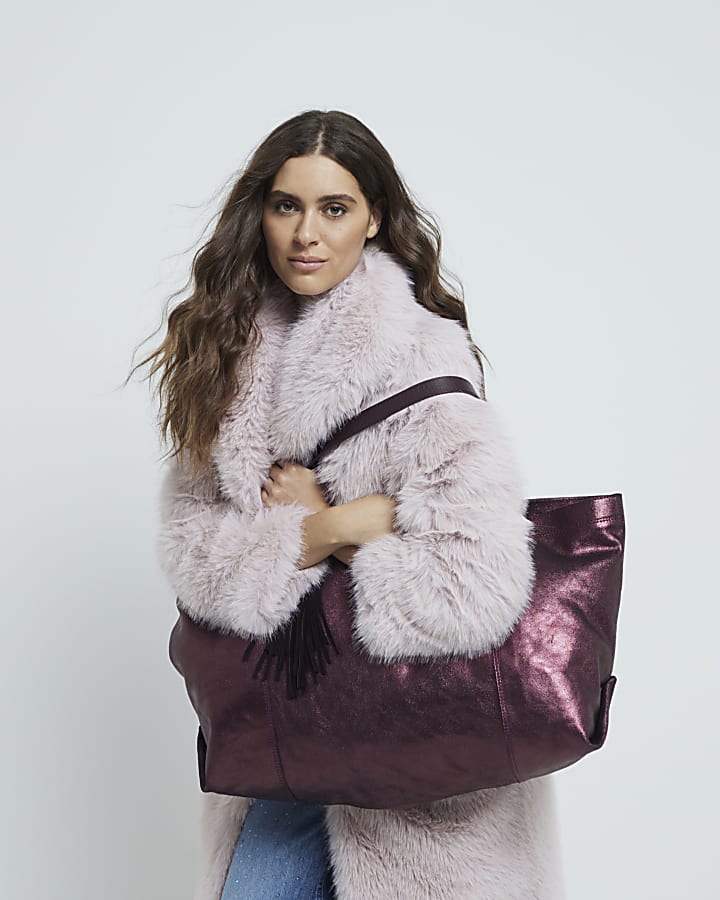 River island fur bag online