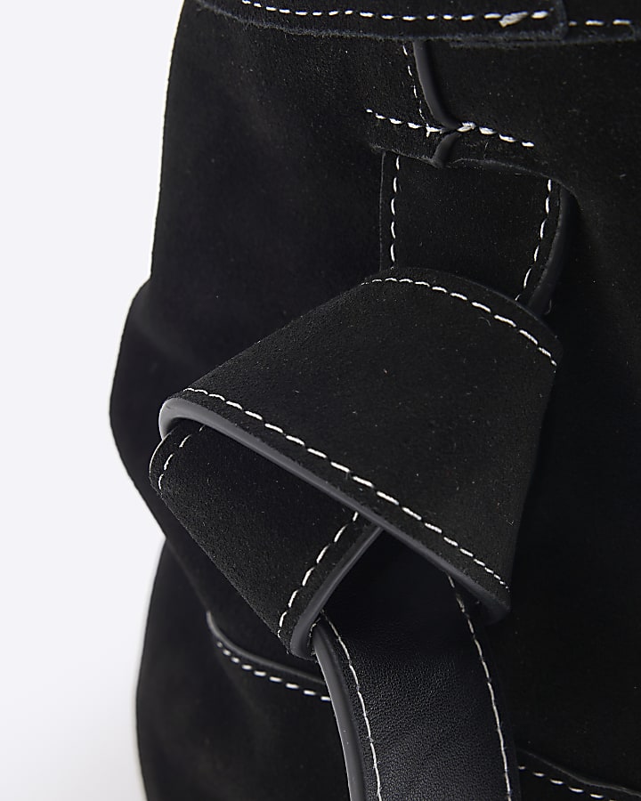 Black Suede Knot Tote Bag