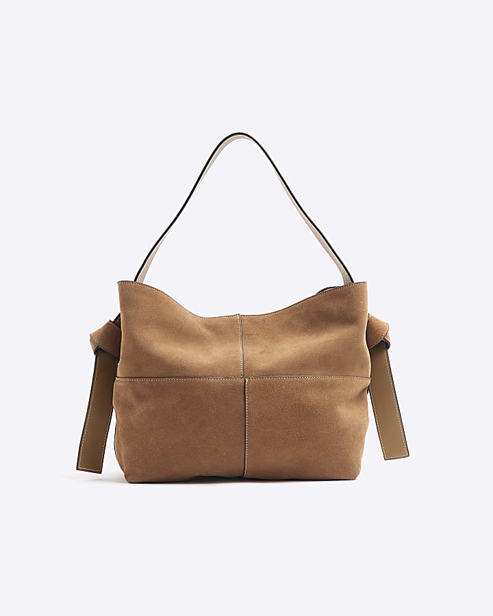 Brown Suede Tote Bag