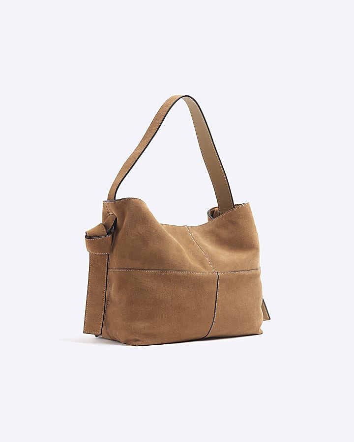 Brown Suede Tote Bag