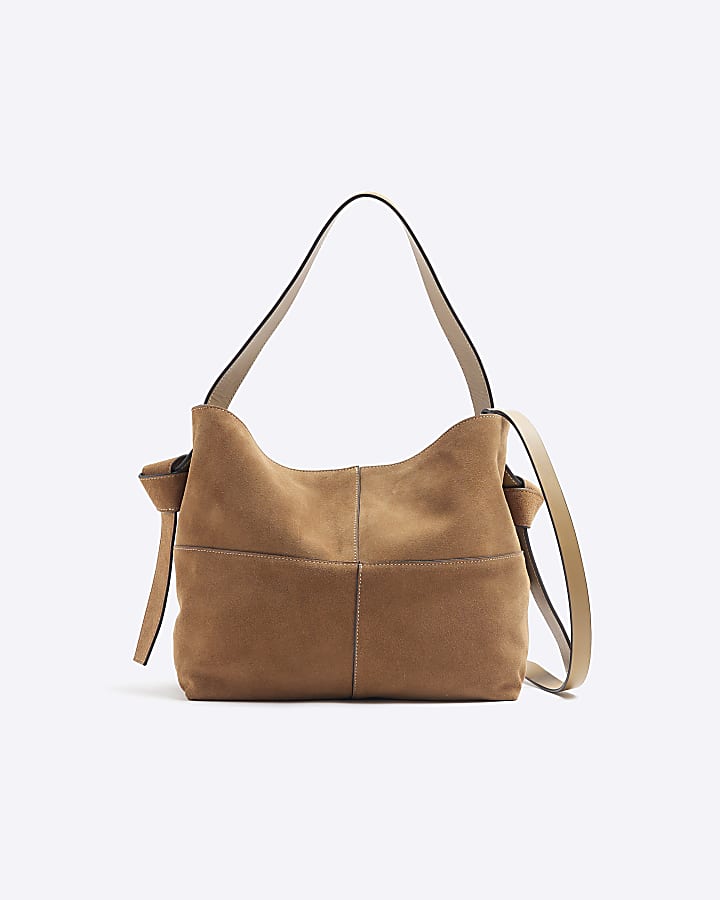 Brown Suede Tote Bag