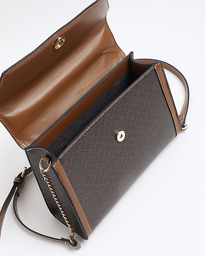 Brown monogram cross body bag