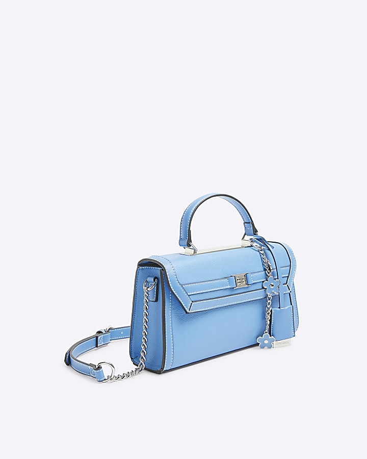 Blue Cross Body Top Handle Bag