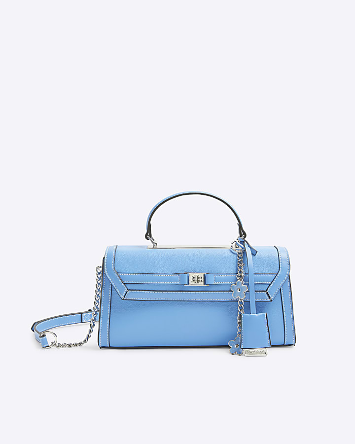 Blue Cross Body Top Handle Bag