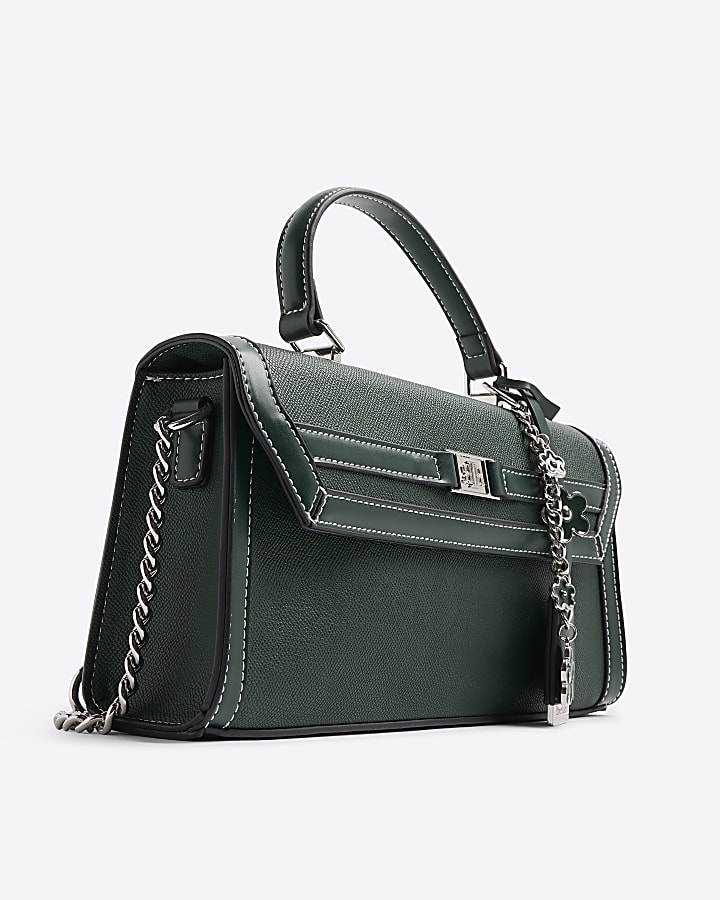 Green Cross Body Top Handle Bag