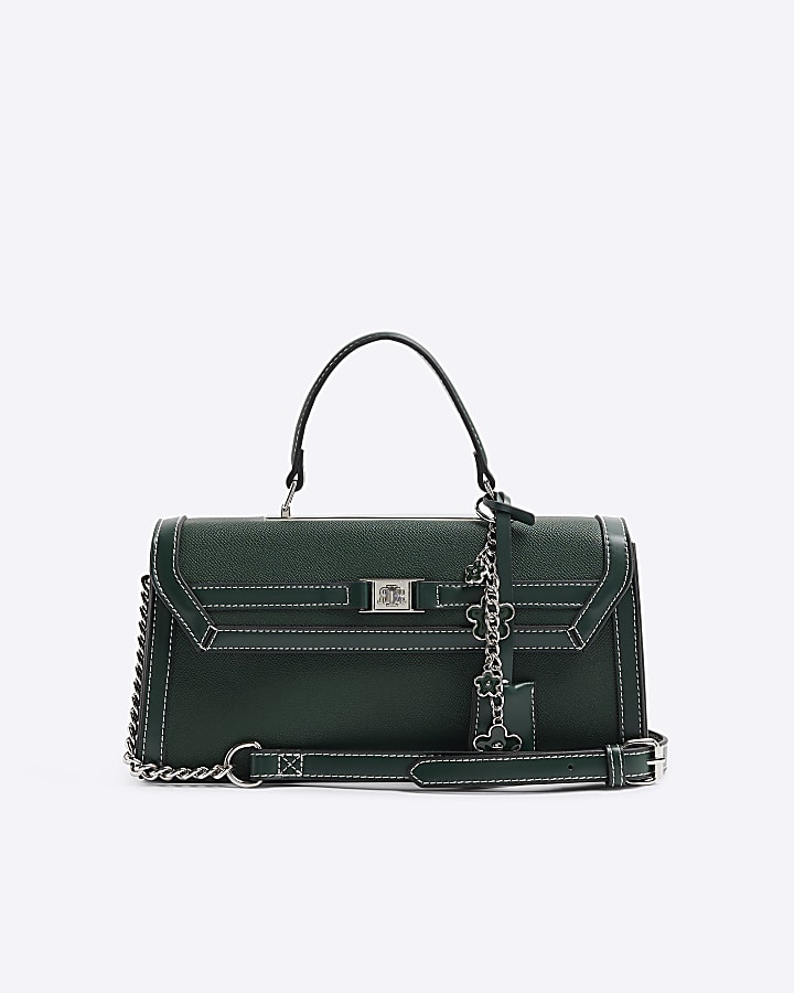 Green Cross Body Top Handle Bag