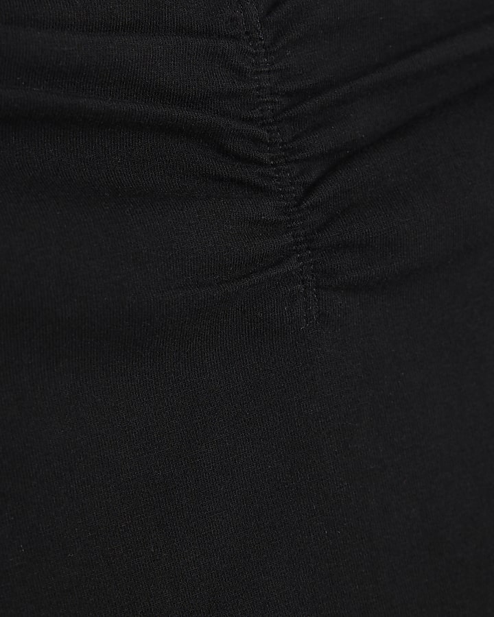 Black ruched front bandeau top