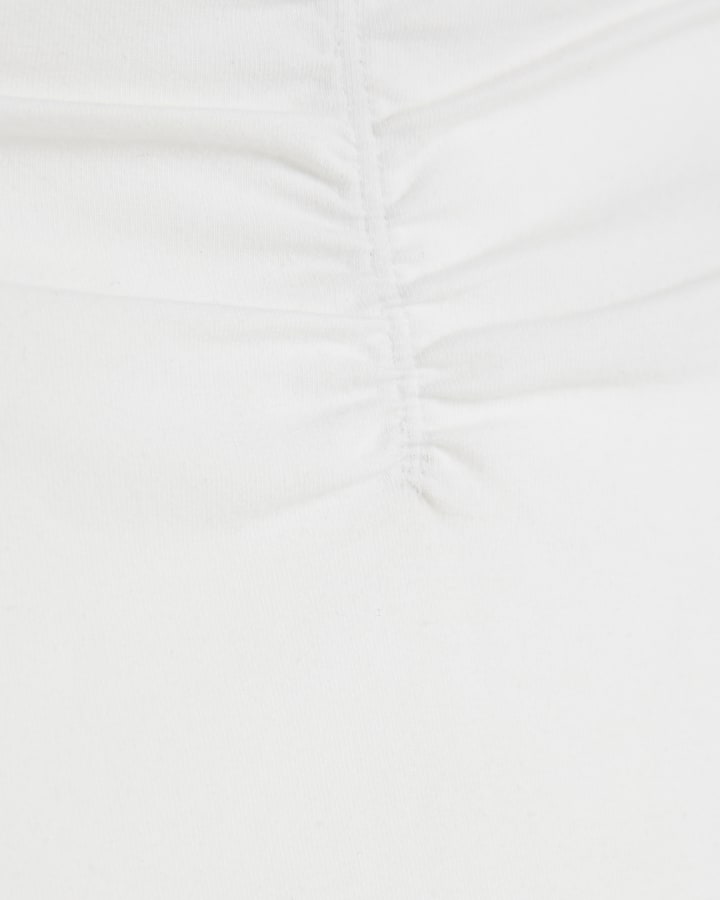 White ruched front bandeau top