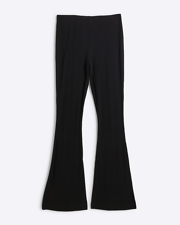 Black high waisted flared leggings