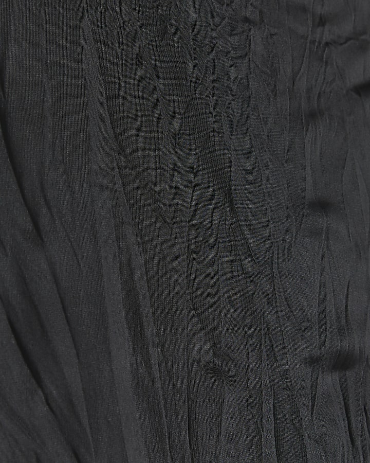 Black crinkle vest top