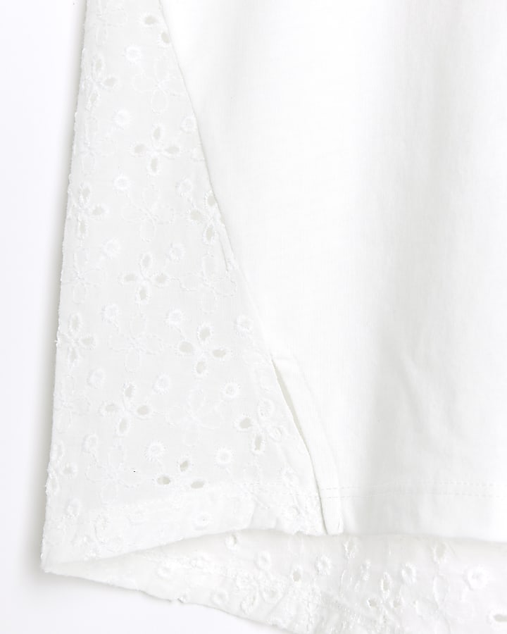 White broderie back t-shirt