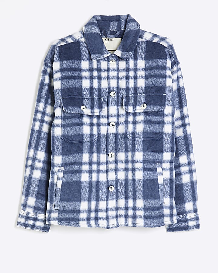 Blue Boyfriend Checked Shirt