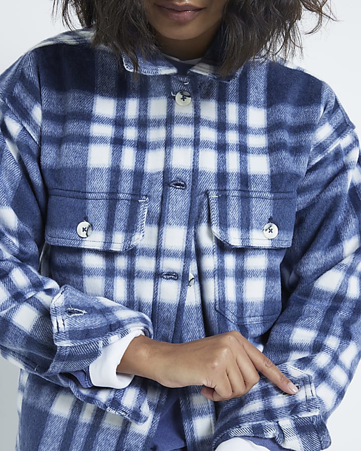 Blue Boyfriend Checked Shirt