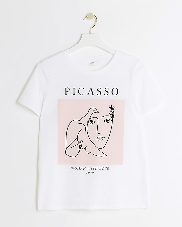 White Picasso graphic t-shirt