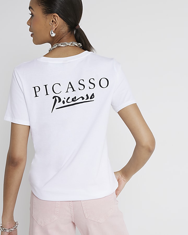 White Picasso graphic t-shirt