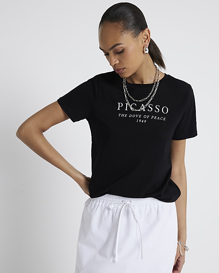 Black Picasso graphic t-shirt