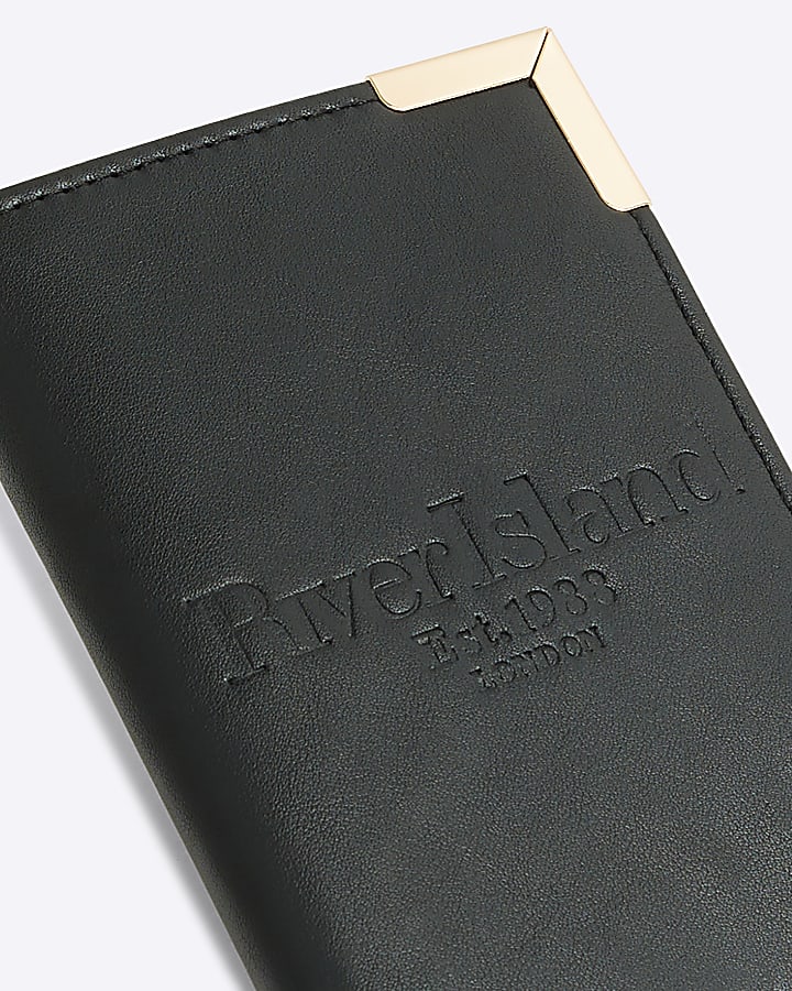 Black embossed passport holder