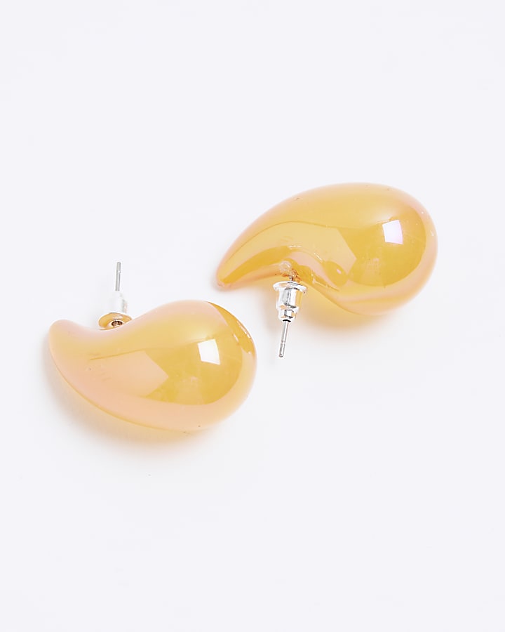 Orange Domed Earrings