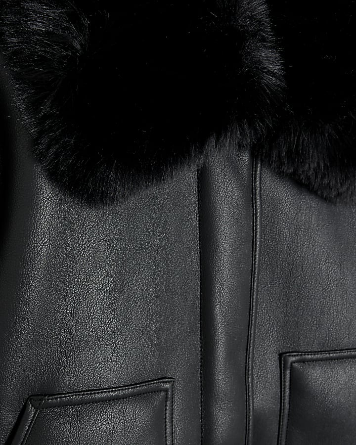 Black Faux Shearling Jacket