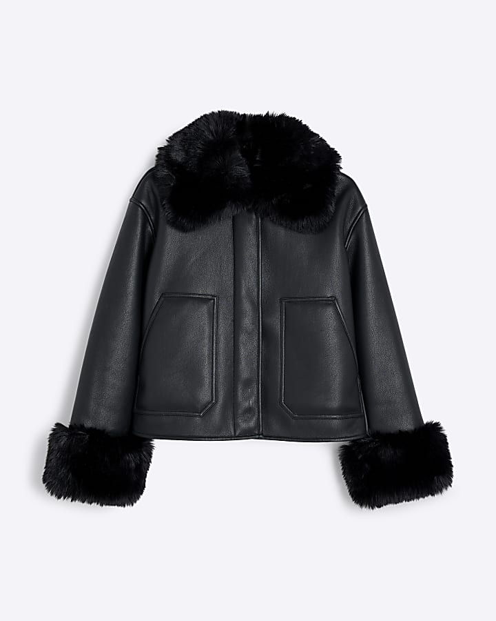 Black Faux Shearling Jacket