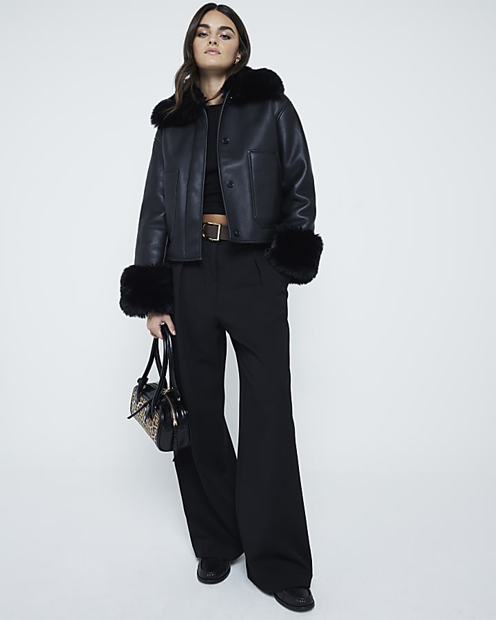 Black Faux Shearling Jacket