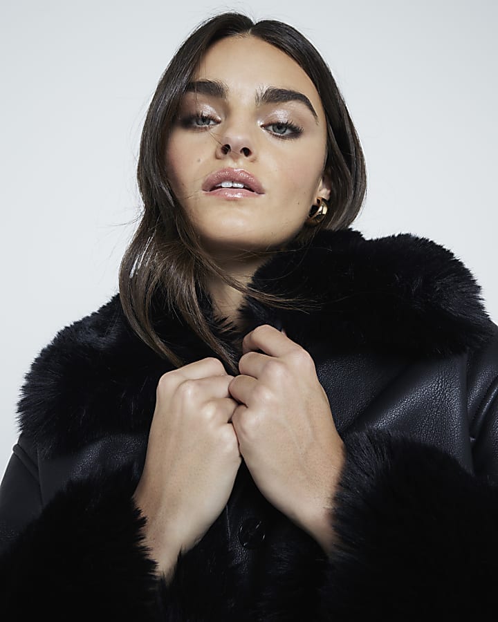 Black Faux Shearling Jacket