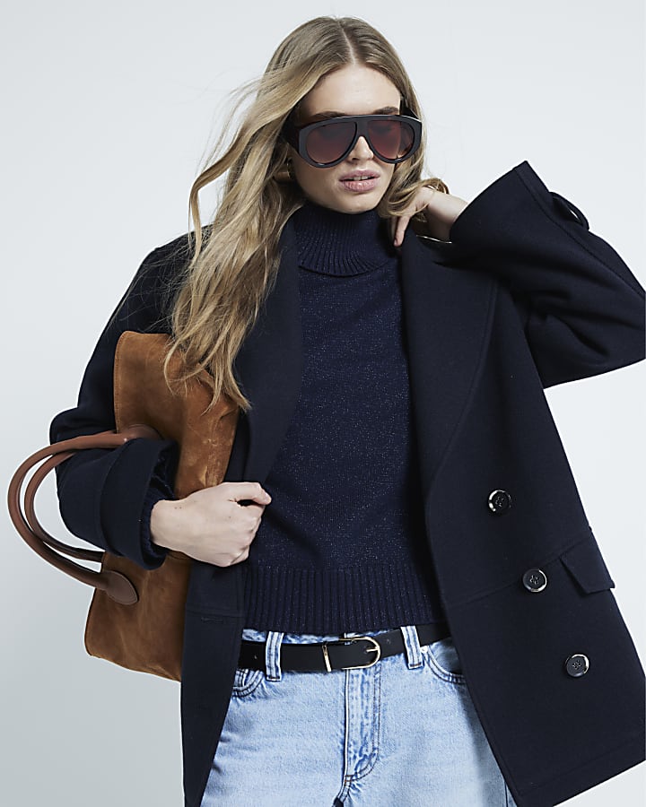 Navy military peacoat