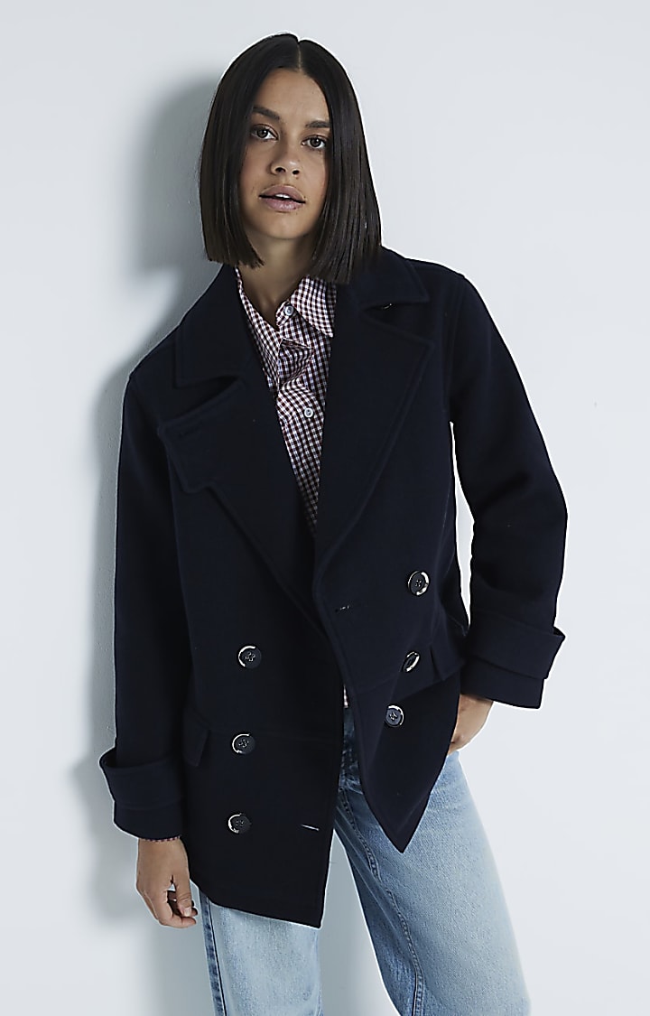 Navy military peacoat