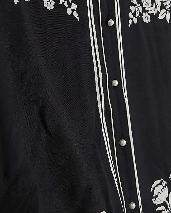 Black western floral shirt