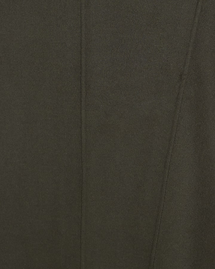 Khaki Premium asymmetric midi skirt