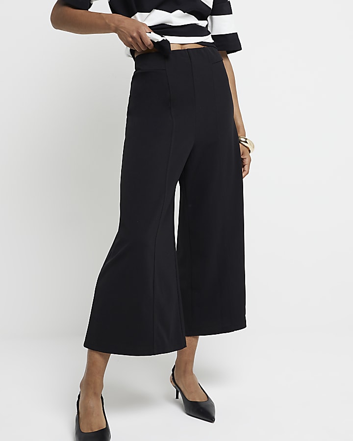 Black wide leg culottes