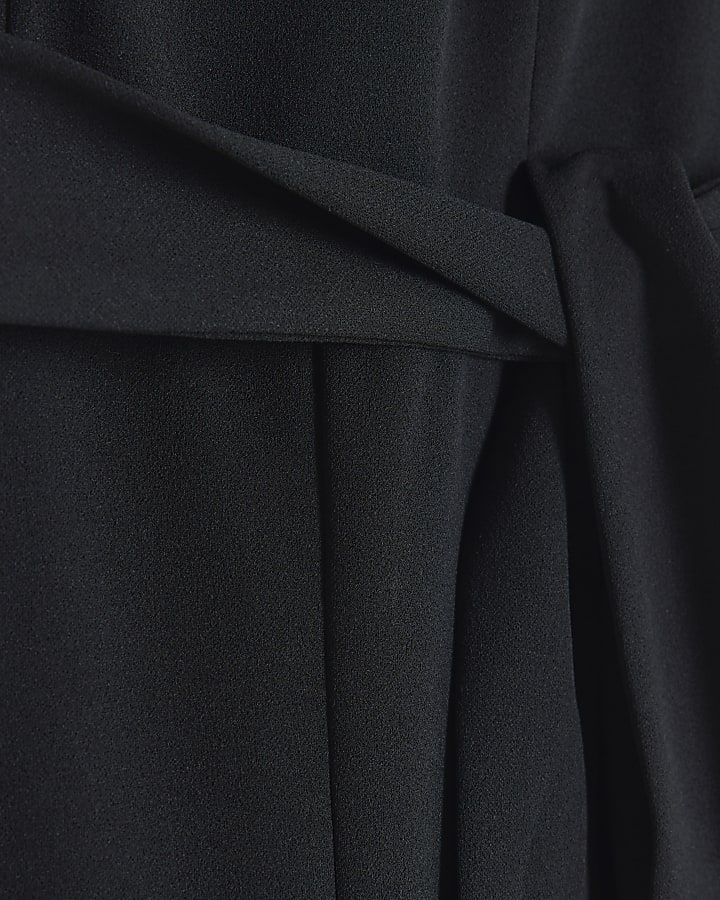 Black Halter Neck Belted Playsuit