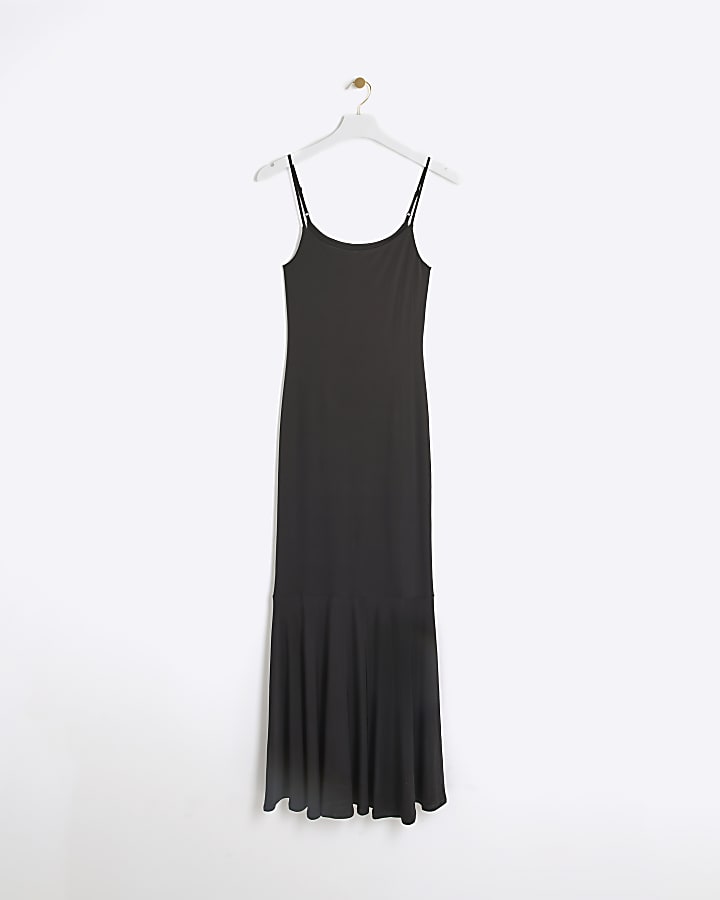 Black slinky bodycon maxi dress