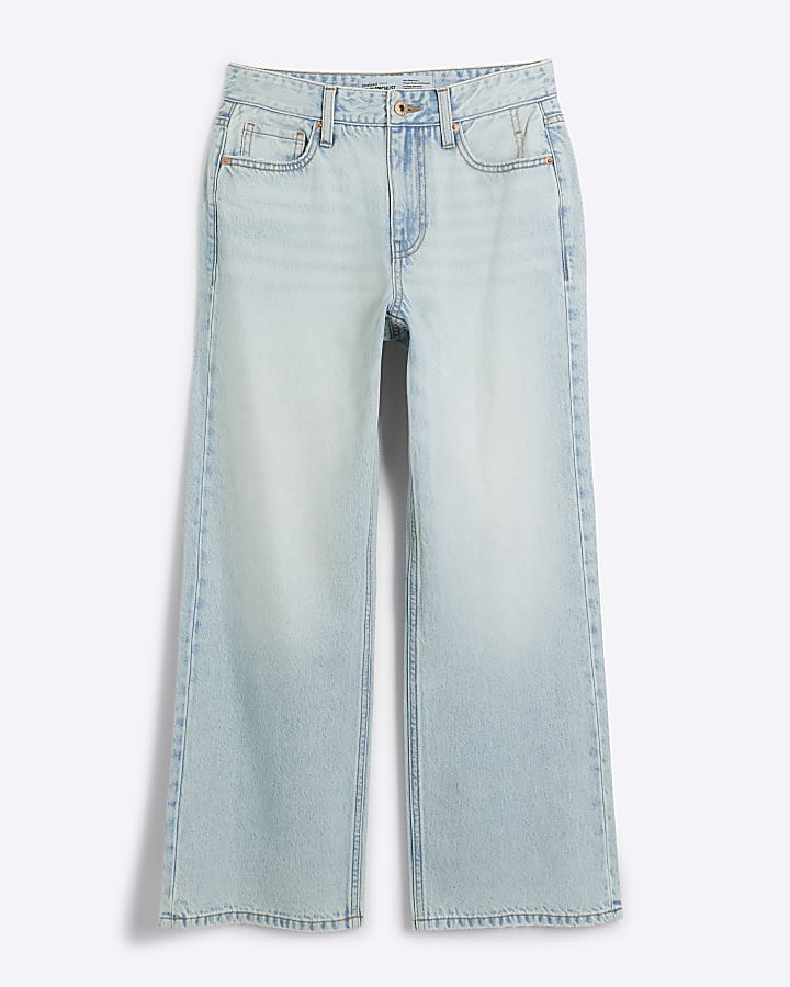 Petite high waisted relaxed straight jeans