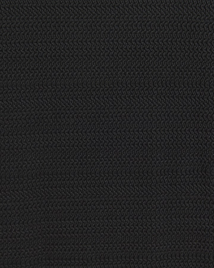 Black textured seamless bodycon midi dress