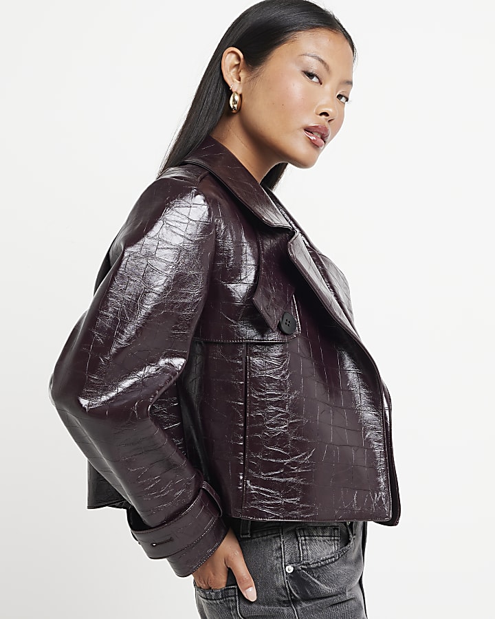 River island petite leather jacket on sale